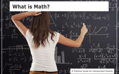 The girl is writing math formulas on the blackboard