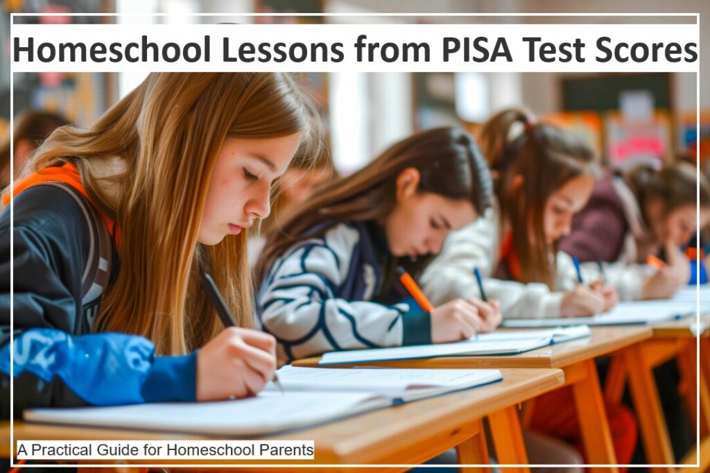 The kids are together, taking a homeschool lesson exam
