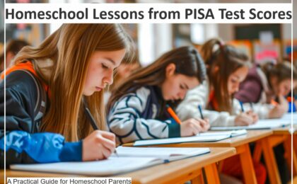 The kids are together, taking a homeschool lesson exam
