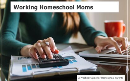 Homeschool mother assisting child with homeschool science